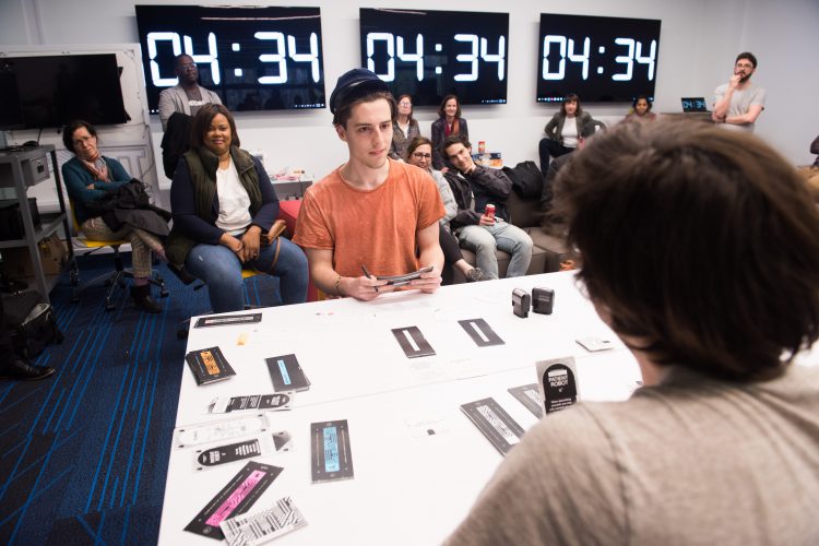 May 1 Polsky Innovation Fest event, "Exploring the Future of AI Through Science, Art, and Games," at Crerar Library. (Photo by Jean Lachat)